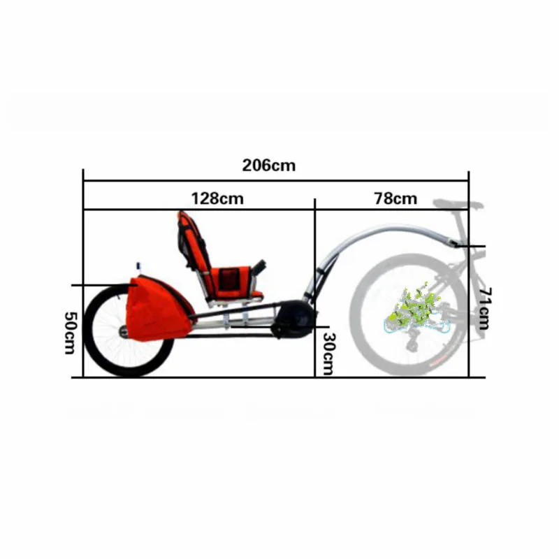 Remolque de bicicleta infantil con capota y arnés de seguridad - imagen 3