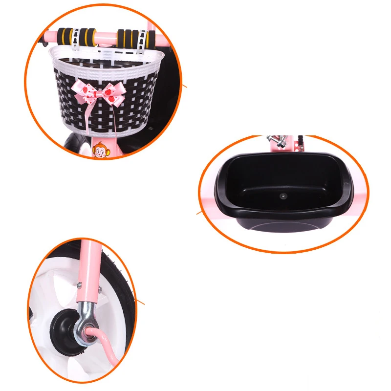 Triciclo para bebé, cochecito de tres ruedas con cesta de almacenamiento, bicicleta para bebé, con asa para 1-5 años - imagen 5