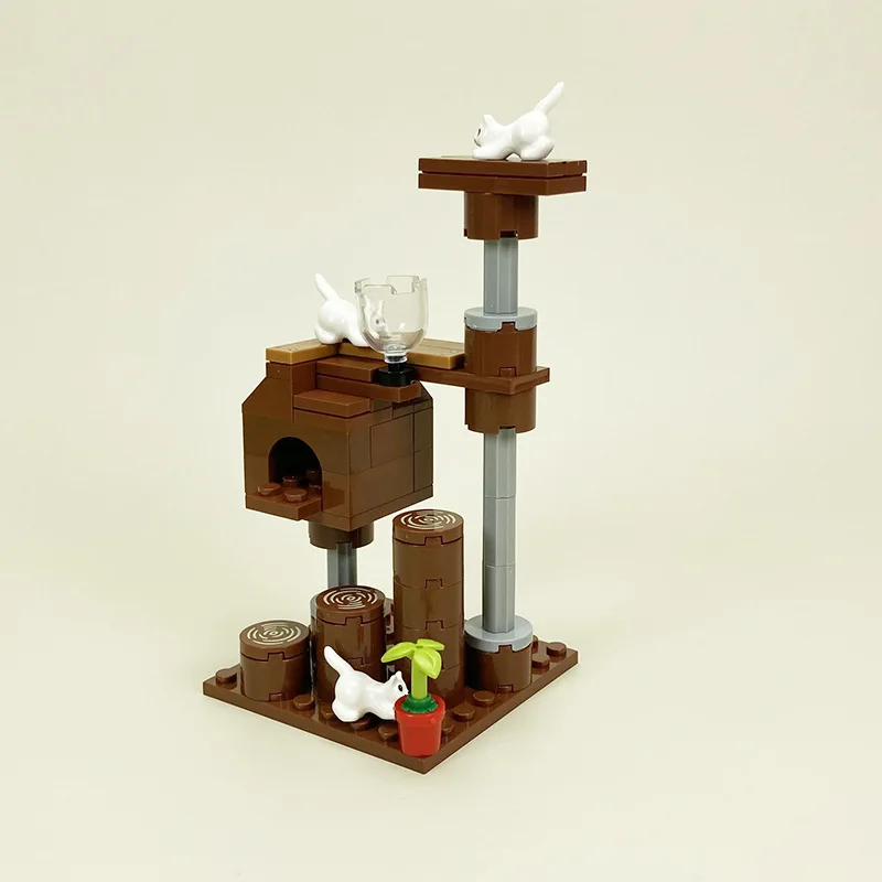 Casa de gatos, piezas multicámara, ensamblaje de gránulos, modelo de bloques de construcción Compatible, regalos educativos para niños, juguetes - imagen 2