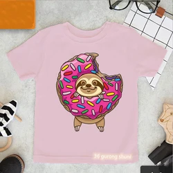 Camiseta verano niña algodón suave estampado kawaii girasol axolotl