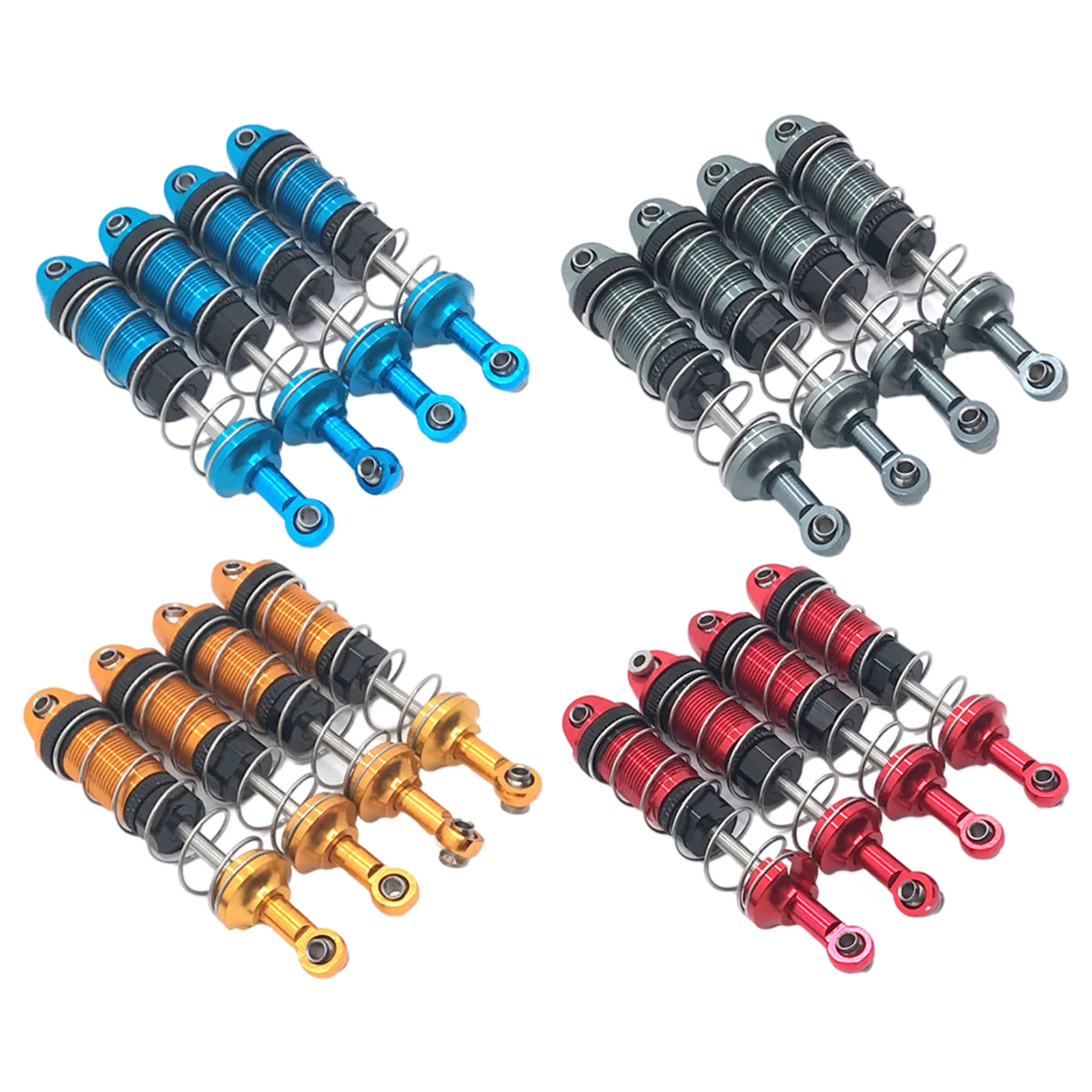 Amortiguador de Metal para coche teledirigido, piezas de bricolaje, 4x1:10, 74mm, para modelo de camión HB ZP1001 ZP1002 ZP1003