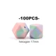 100pcs hexagon