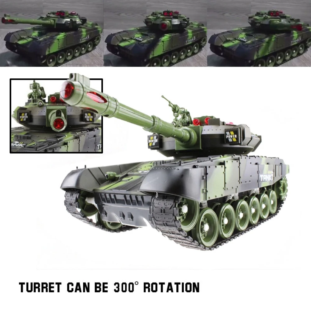 Tanque RC de batalla para niños con luces intermitentes y cargador - imagen 3