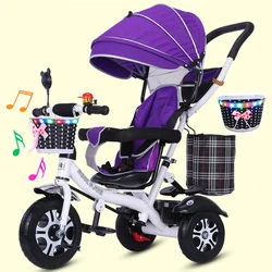 Triciclo infantil 3 en 1 – Plegable y reversible con música