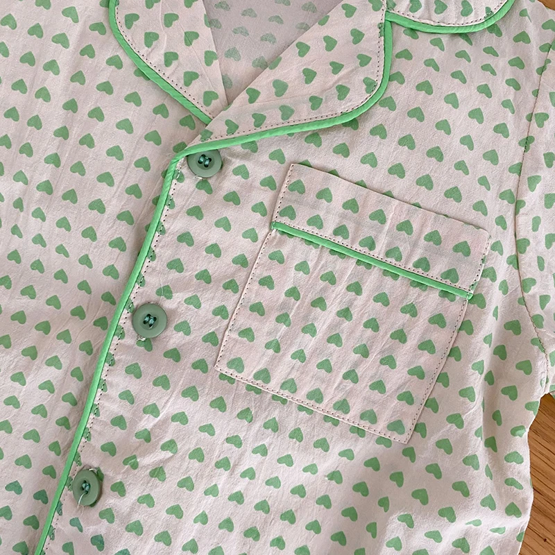 Pijamas de verano para niños y niñas, traje con estampado coreano, ropa de dormir informal de algodón - imagen 5