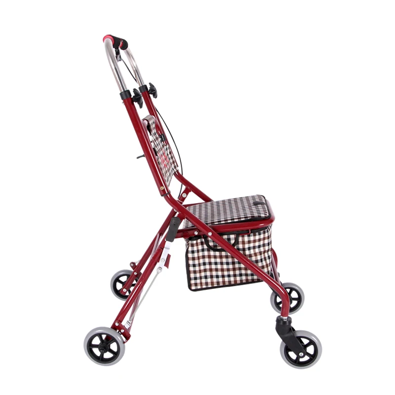 Carro de compras plegable con asiento para mayores, ruedas suaves - imagen 5