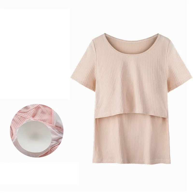 Ropa de maternidad de algodón, moda de primavera, Top de lactancia de manga larga a rayas, ropa de lactancia para mujeres embarazadas, camiseta - imagen 5
