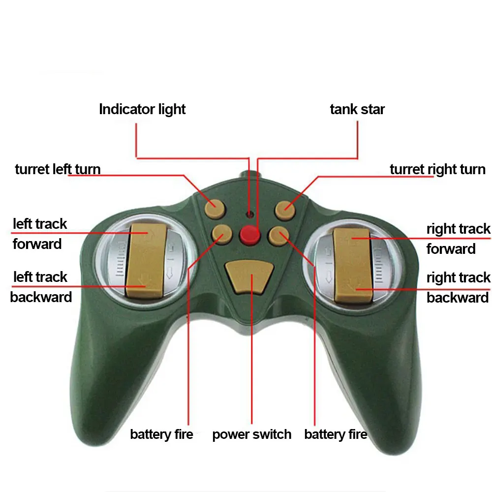 Tanque RC grande de 44/33cm, lanzamiento sobre orugas, modelo de camión militar con Control remoto, tanques de batalla de guerra para niños, regalos de navidad - imagen 4