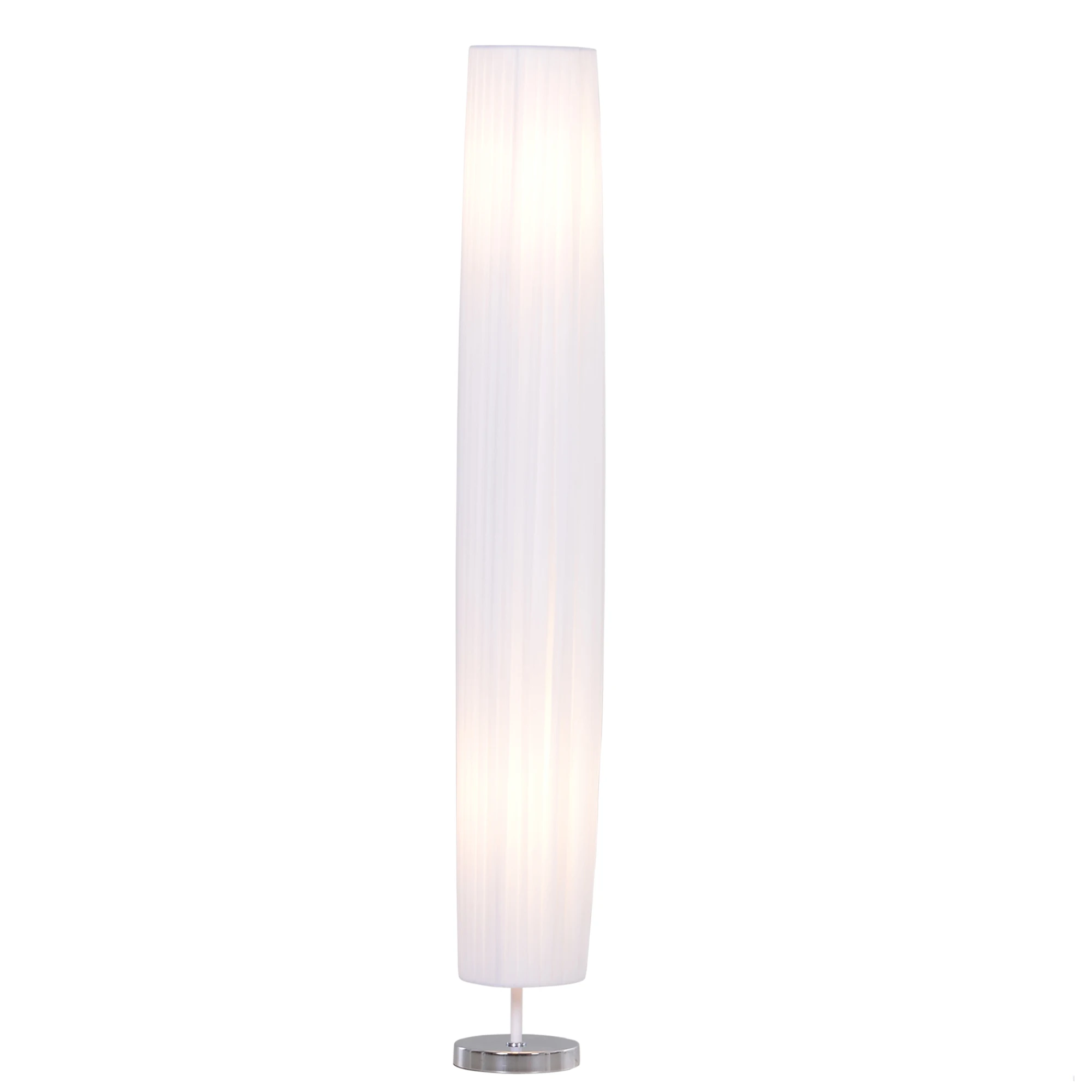 HOMCOM Lámpara de Pie Moderna con 2 Luces E26 40W y Pulsador de Pie con Base de Acero Inoxidable 120cm Color Blanco