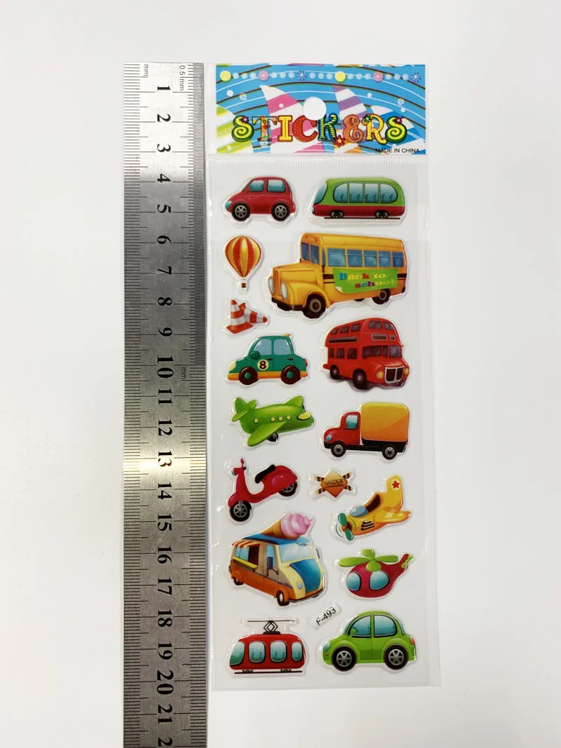 Pegatinas de dibujos animados 3D para niños y niñas, juguetes adhesivos impermeables de PVC para álbum de recortes, 12 hojas por paquete - imagen 3