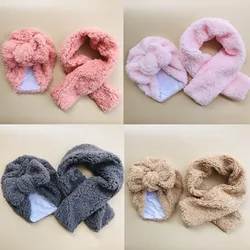 Gorro y bufanda de lana cordero para niños – Invierno