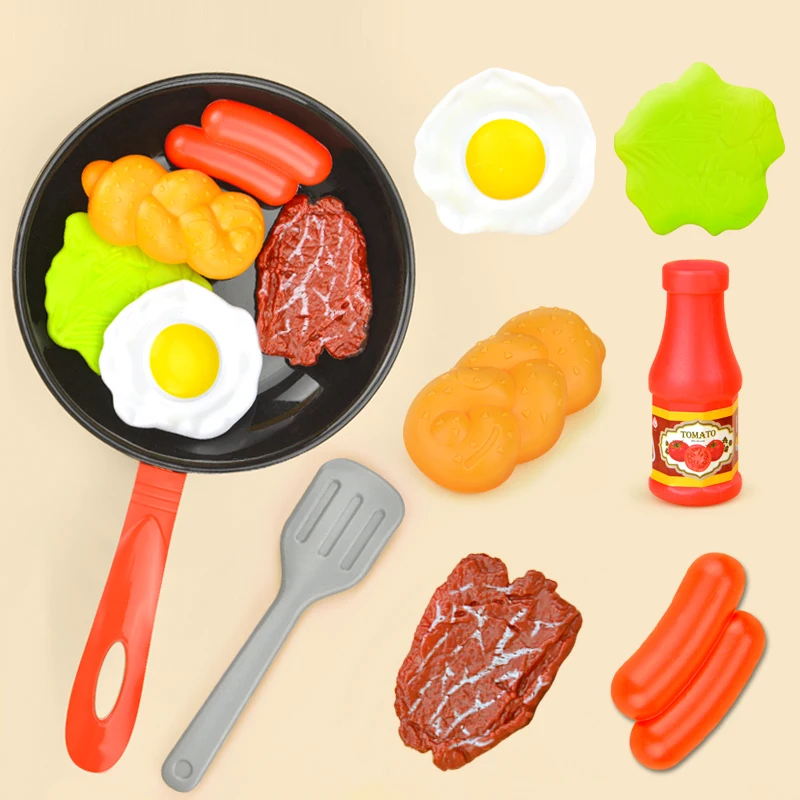 Juego de simulación de cocina para niños, juego de cocina en miniatura, utensilios de cocina de comida de imitación, olla, sartén, casa de juego de cocina, juguete para niña y niño - imagen 4