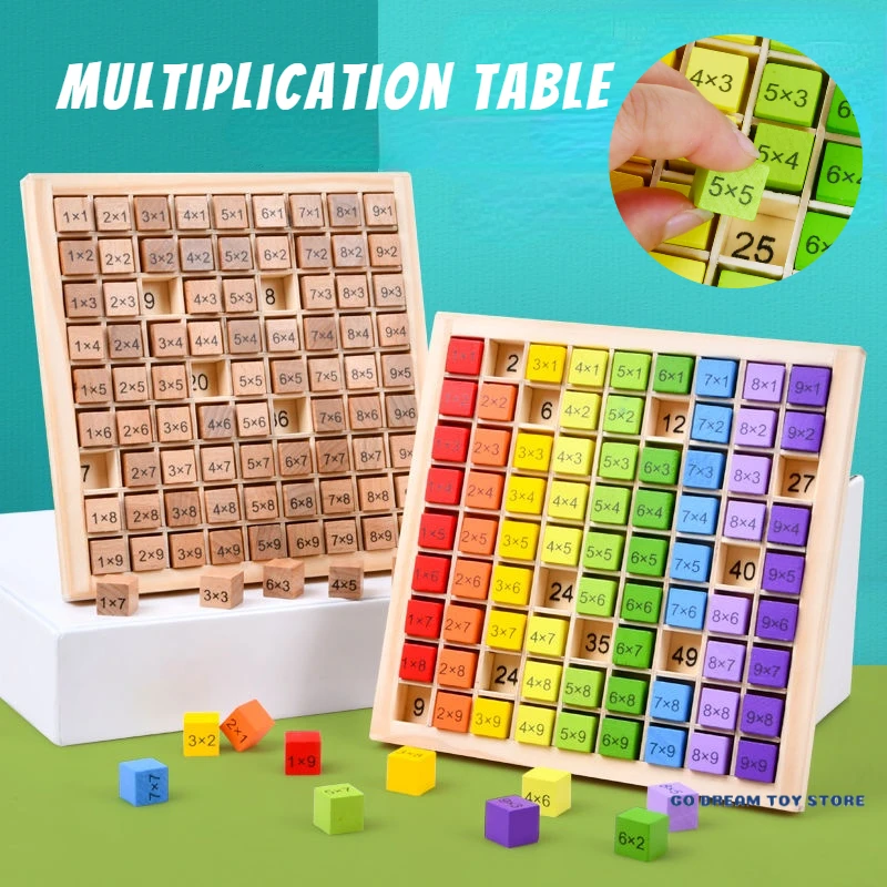 Juguetes Educativos de madera Montessori para niños, juguetes para bebés, tabla de multiplicar 99, material didáctico de matemáticas aritméticas para preescolar, regalo - imagen 2