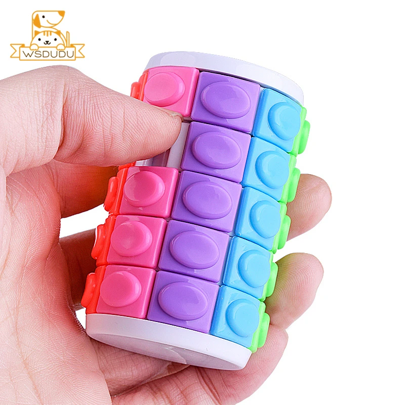 Rompecabezas de cilindro giratorio, cubo de 5x8 capas, juguete antiestrés, bloque deslizante, vástago educativo, regalo para niños y adultos, juego lógico