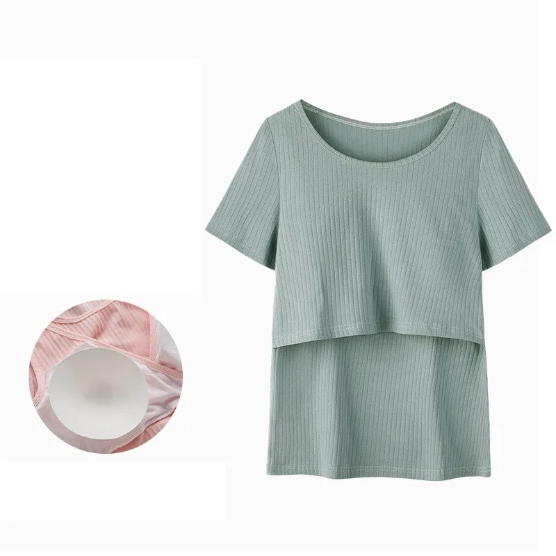 Ropa de maternidad de algodón, moda de primavera, Top de lactancia de manga larga a rayas, ropa de lactancia para mujeres embarazadas, camiseta - imagen 4