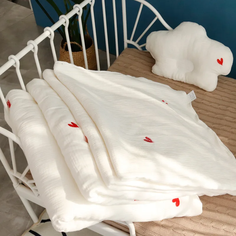 Manta de muselina de algodón con cerezas súper suave para bebé, edredón para recién nacido, ropa de cama para bebé, colcha para cuna, mantas receptoras para bebé - imagen 3