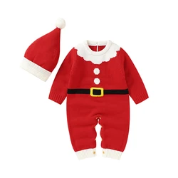 Pelele de punto invierno para bebé – Motivo Santa Claus
