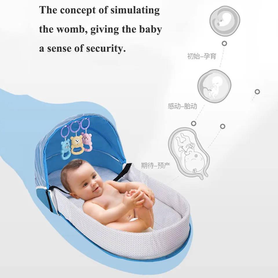 Nido portátil de viaje con mosquito para bebé - imagen 3