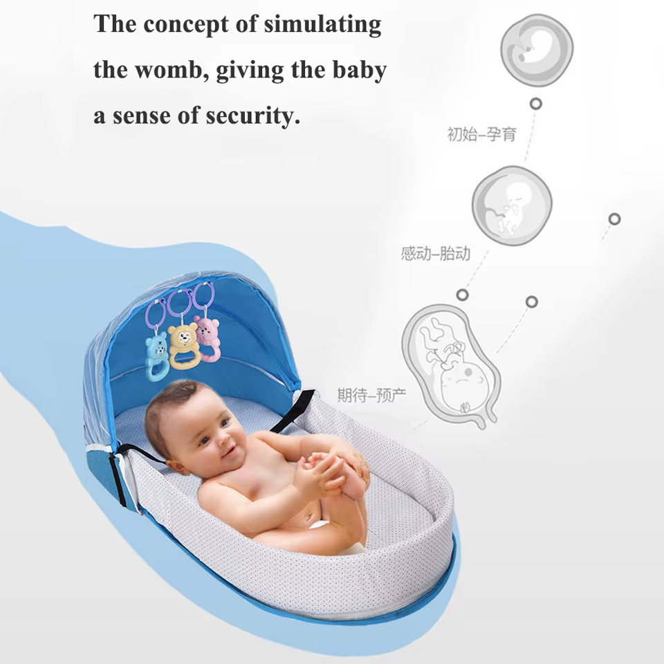 Nido portátil de viaje con mosquito para bebé - imagen 3