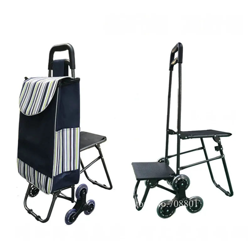 Carrito multiusos para subir escaleras con asiento plegable - Hogar - imagen 2