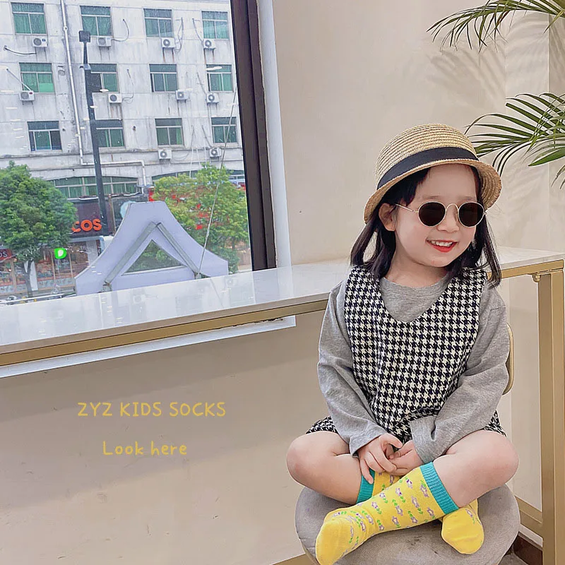 Milangel-Calcetines de algodón con estampado Floral para niños y niñas, medias informales coreanas - imagen 4