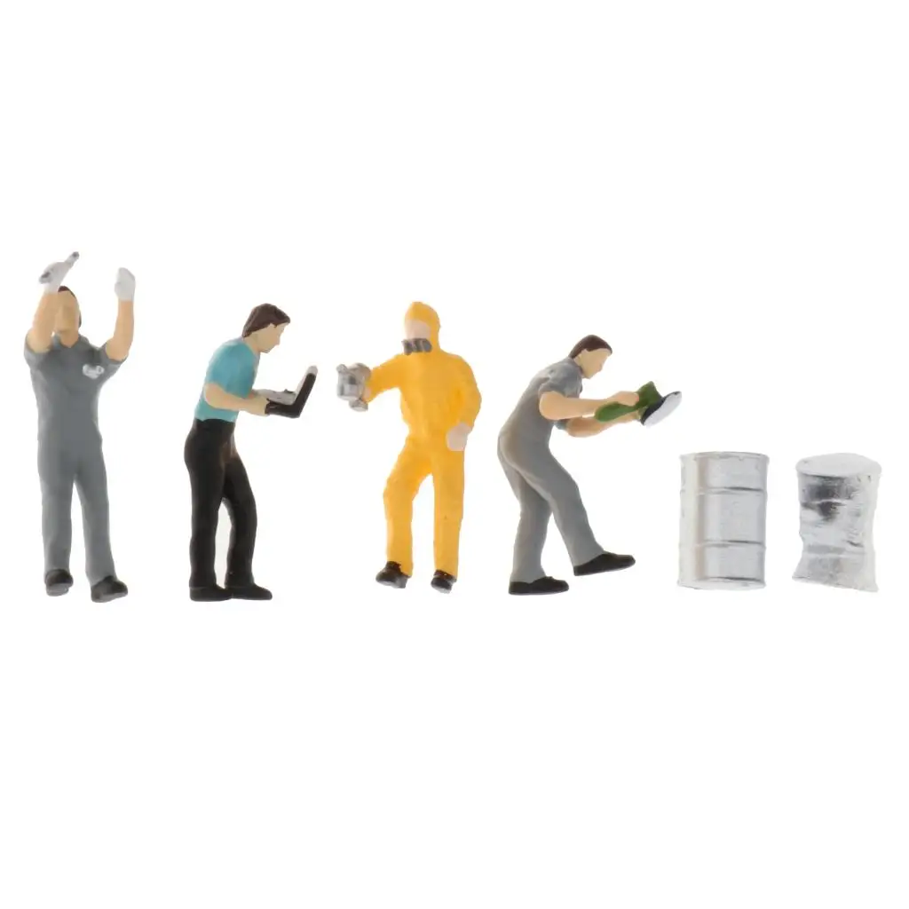 1Set 1/64 Hand Painted Model Tiny People Repairman Worker Character Doll Toys Building Scenery Accessory Table Decor