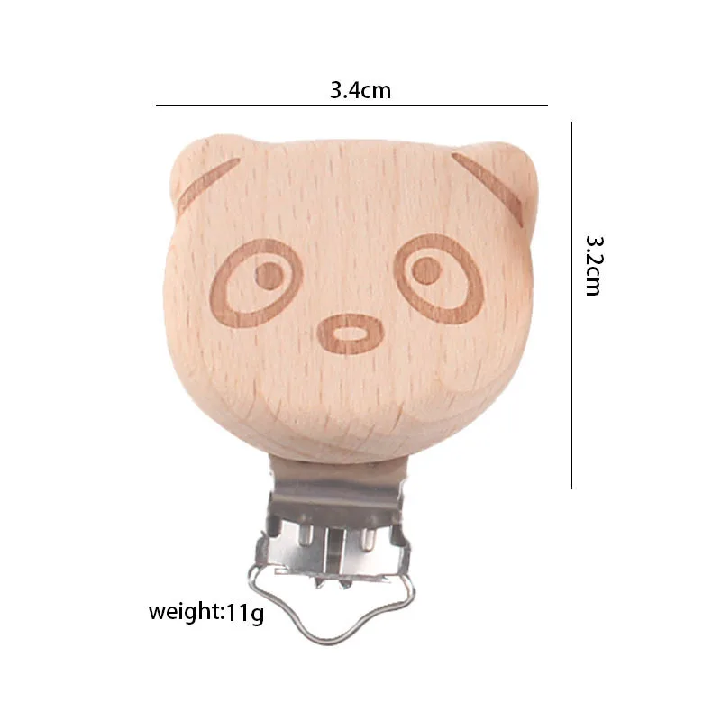 Clip de madera para chupete de 10 piezas, accesorios de lactancia de silicona para manualidades, cadenas de madera para mordedor de bebé - imagen 5