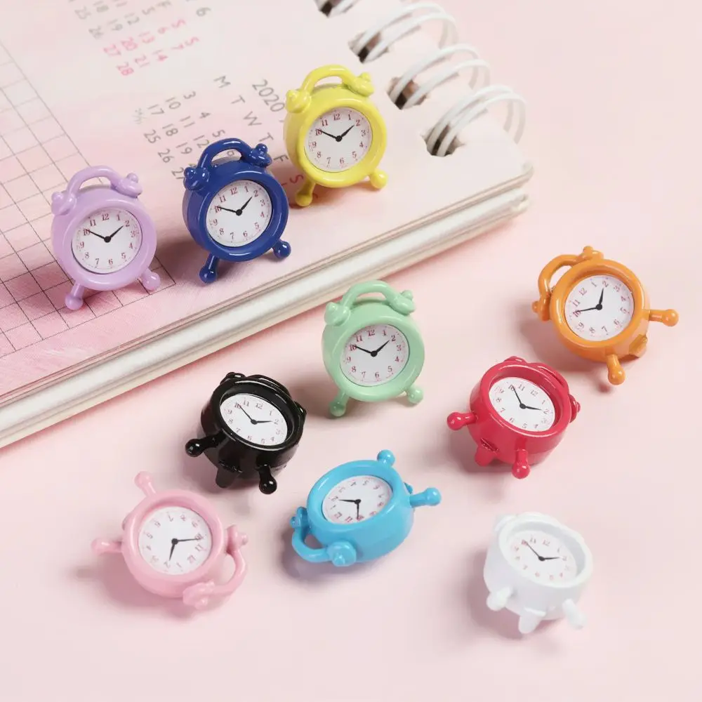 Mini reloj despertador de Metal a escala 1:12, Decoración de casa de muñecas, juguete en miniatura, accesorios para cocina y sala de estar, 1 ud. - imagen 2