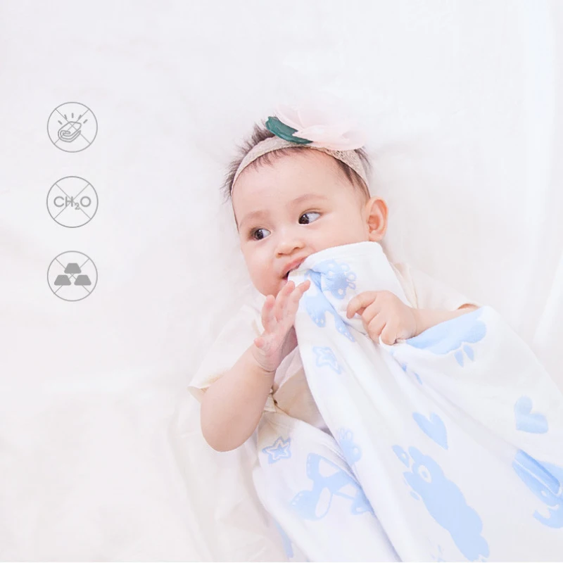 Toalla de gasa de algodón de muselina de 6 capas, manta para niños, Toalla de baño 100% gruesa de alta calidad, 110x110cm, tacto suave para niños - imagen 5