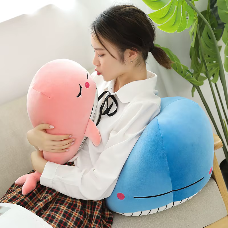 Peluche de ballena suave azul y rosa para bebé - imagen 5