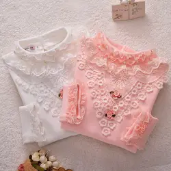 Camisetas de algodón - Manga larga floral para niños