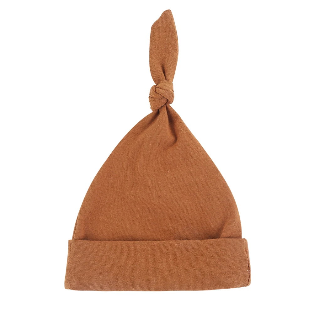 Gorros de algodón para bebé recién nacido, gorros para dormir de 0 a 3M, gorros ajustables para Hospital, accesorios de fotografía, Unisex - imagen 4