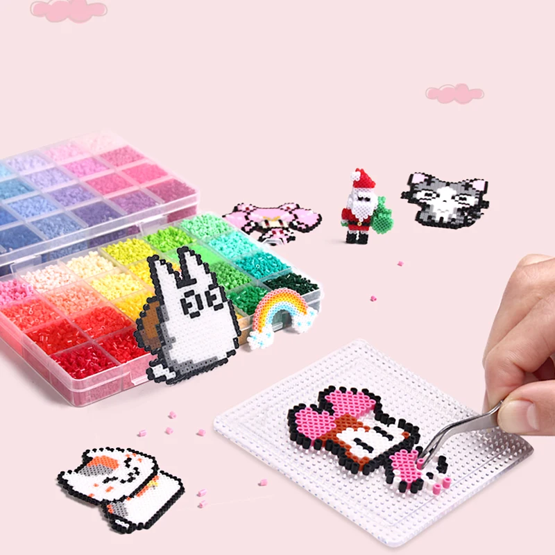 72 colores 24 2,6mm Perler cuentas fusibles Kit de hierro Hama rompecabezas 3D DIY juguete niños creativo artesanía hecha a mano para regalo - imagen 5