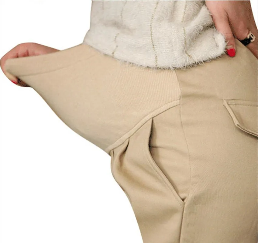 Pantalones de algodón de maternidad para mujeres embarazadas, cómodos Pantalones de embarazo, cintura elástica, Ropa de Pantalones Gestante - imagen 4