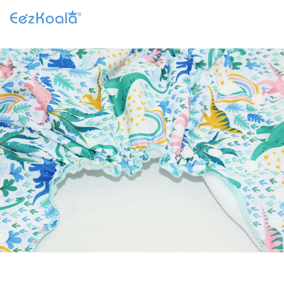 EezKoala pañal de tela para recién nacido, pañales de algodón orgánico con encuadernación colorida para bebé, pequeño pañal de tela AIO impermeable PUL apto para bebé de 3-6KG - imagen 5