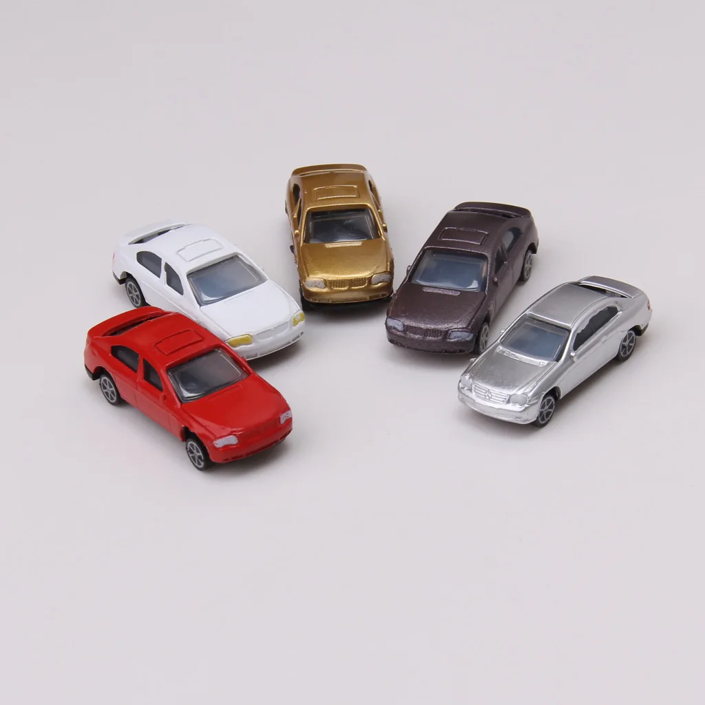100Pcs Assorted Painted Model Cars For Building Train Layout Scene Decoration 1:100 HO Sacle
