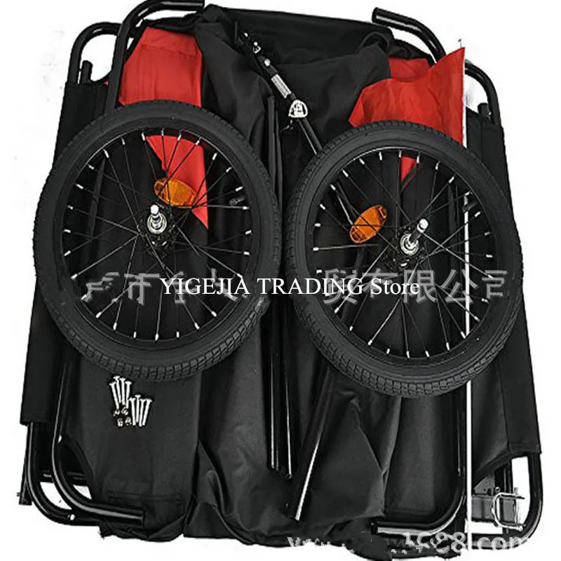 Remolque de carga para bicicleta, carrito de equipaje con ruedas inflables de 16 pulgadas, portador de bicicleta con marco de acero - imagen 4