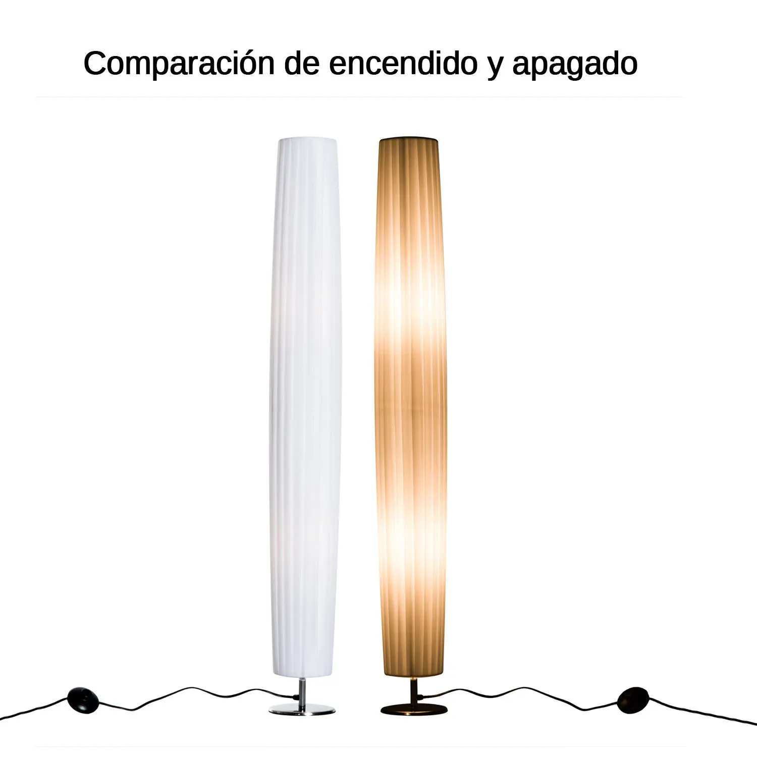 HOMCOM Lámpara de Pie Moderna con 2 Luces E26 40W y Pulsador de Pie con Base de Acero Inoxidable 120cm Color Blanco - imagen 3