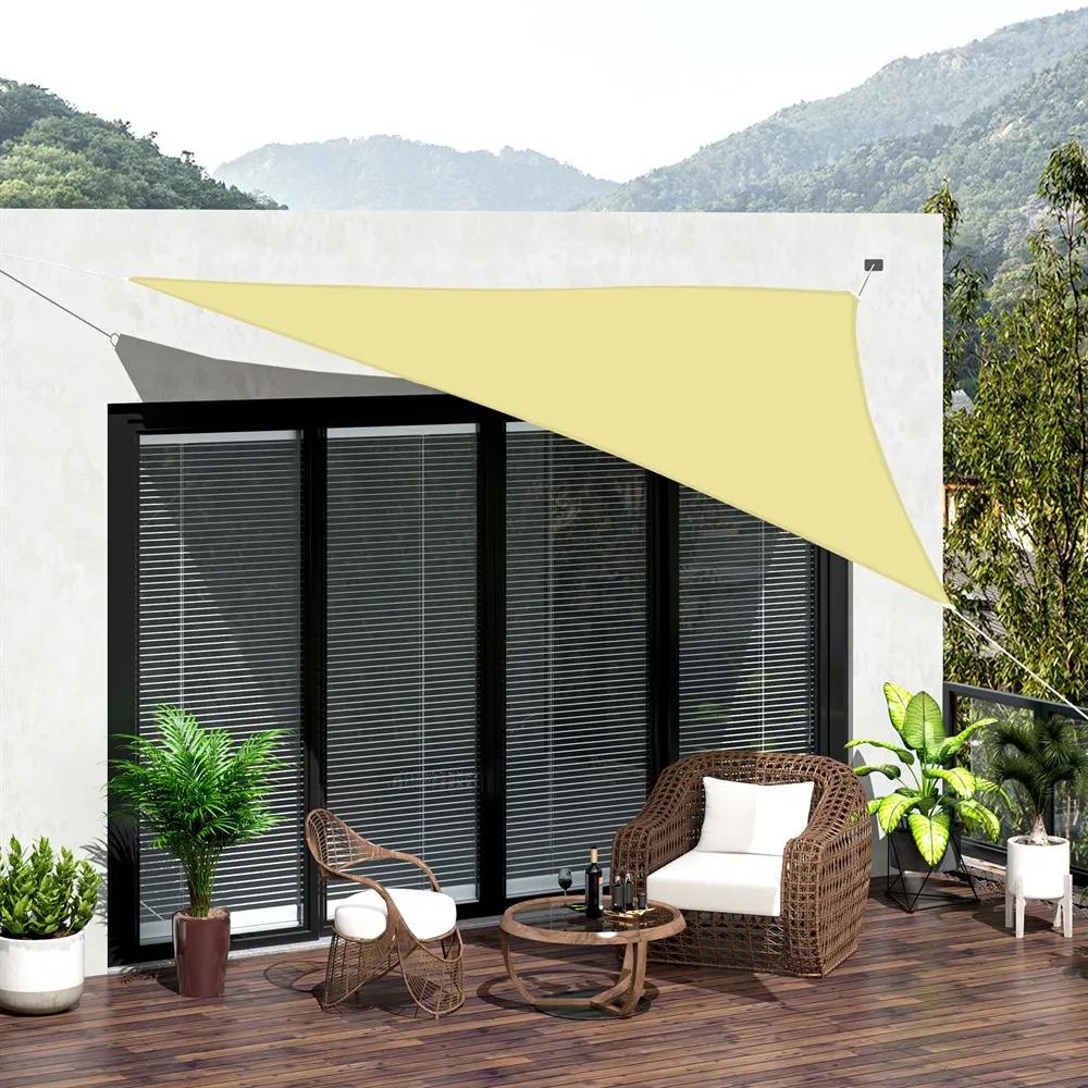 Outsunny Toldo Vela Triangular 6x6x6m Vela de Sombra para Terraza Jardín Camping Resistente al Agua Protección UV Poliéster - imagen 2