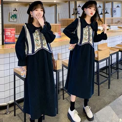 Vestido largo de maternidad para mujer embarazada, conjunto de chaleco, ropa ajustada de línea A, trajes elegantes para el embarazo, moda coreana, #8939
