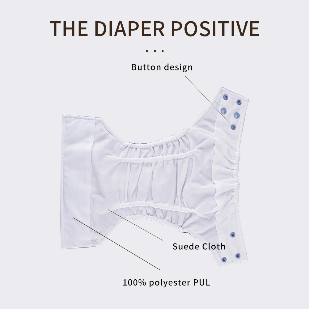 HappyFlute-pañal de tela ecológico lavable para bebé, pañal para bebé de 8 a 20kg, 2 años, 1 unidad - imagen 3
