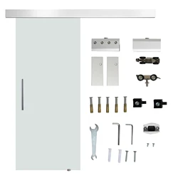 HOMCOM Puerta Corredera 205x77.5cm Puertas Correderas Deslizantes Cristal sin Obra