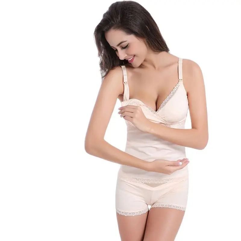 Ropa de maternidad posparto para mujer, ropa de dormir de lactancia, sujetador, ropa interior, camisola sin mangas para lactancia materna - imagen 2