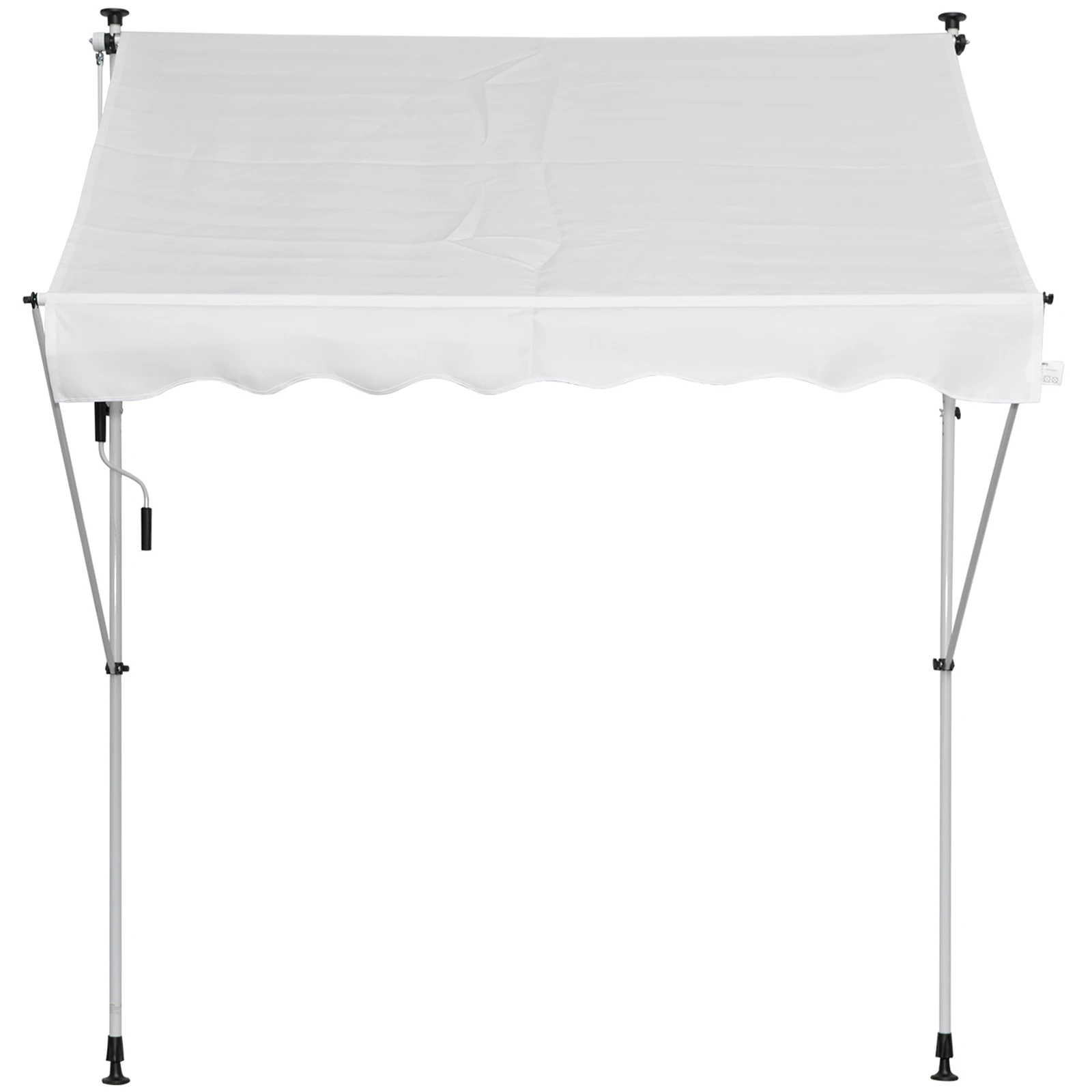 Outsunny Toldo Manual  Balcon Patio Toldo Portátil Plegable de Aluminio con Manivela Altura Ajustable 3x1.5m - imagen 3