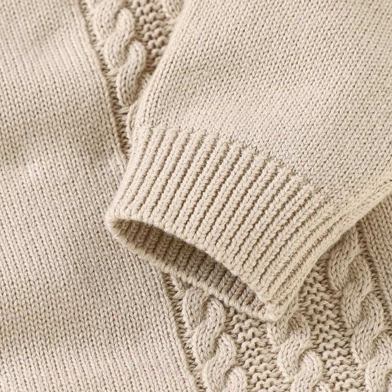 Pelele de punto de algodón para bebé, Mono para recién nacido, niños y niñas, cuello vuelto, ropa infantil de manga larga, otoño - imagen 4