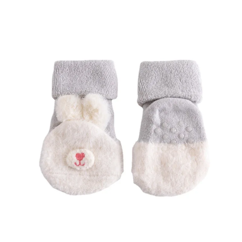 Calcetines gruesos terry algodón antideslizantes para bebés invierno - imagen 3