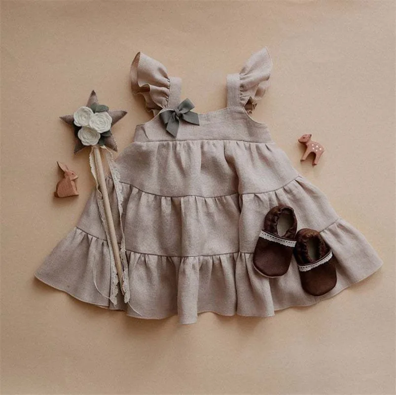 Vestido de encaje con volantes para niñas – Estilo princesa tutú - imagen 4