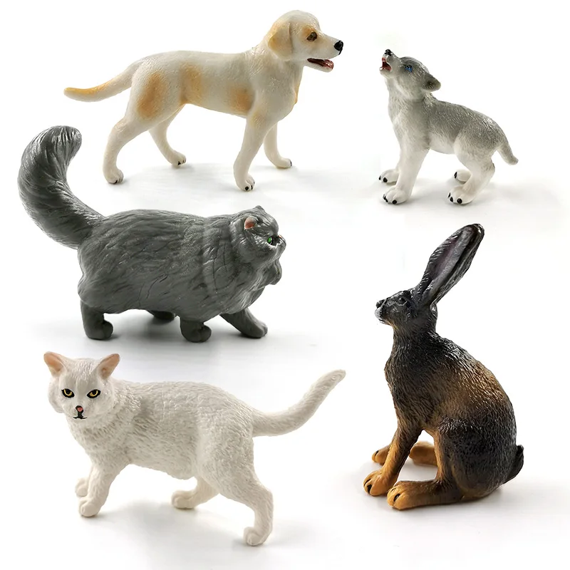 Figura de lagarto perro Lobo, gato, perezoso, loro, pájaro, conejo, zorro, modelo de Animal, decoración del hogar, accesorios de decoración de jardín de hadas en miniatura - imagen 3