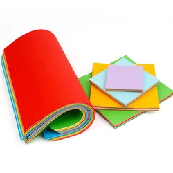 100 hojas/juego de papel cuadrado de colores, Origami para niños, papel hecho a mano, Material de corte de papel para niños de guardería, juguetes artesanales