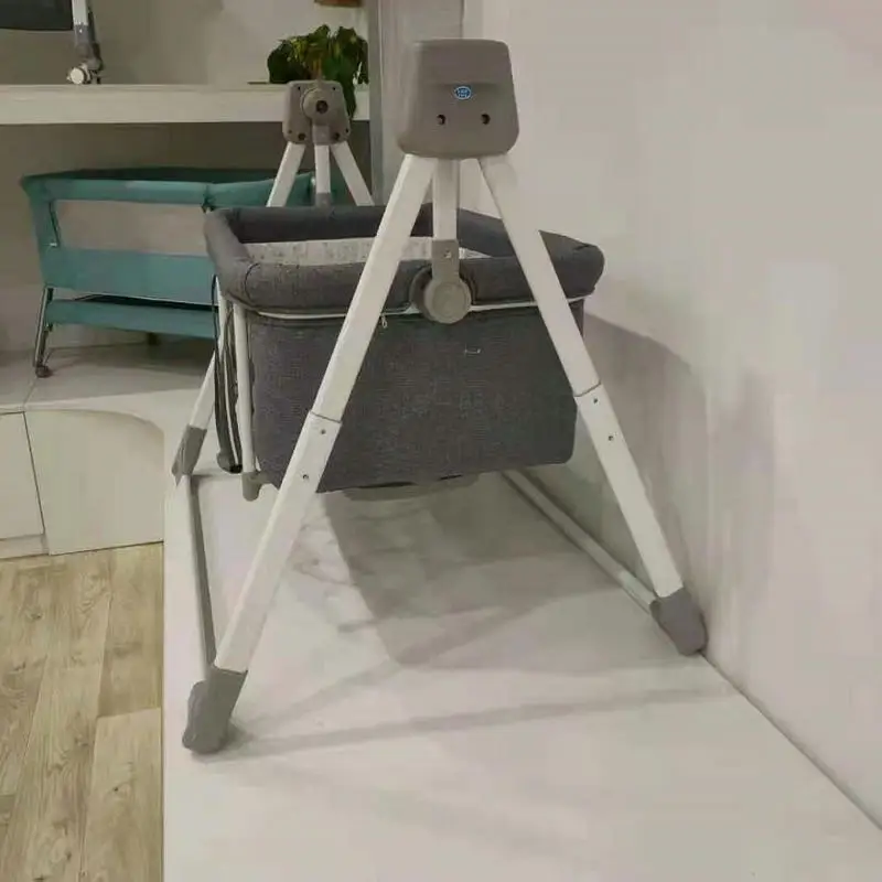 Columpio eléctrico multifuncional para bebé, mecedora portátil con Bluetooth y altura ajustable y temporizador, diseño plegable - imagen 4